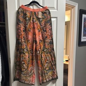 Natural Life Wide Leg Orange and Black Pants